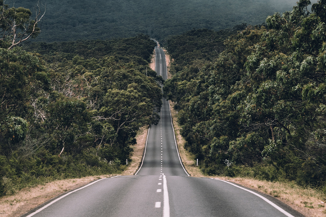 A long straight road with no bends